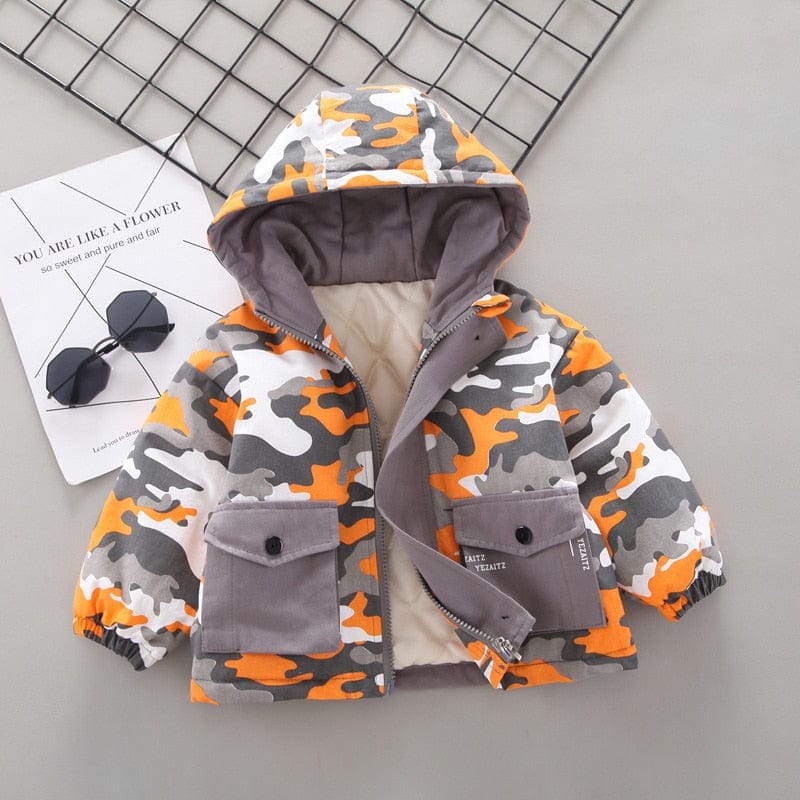 kids and babies YZhoumicaiDOrange / 2T "Bo" Hooded Camou Children's Coat -The Palm Beach Baby