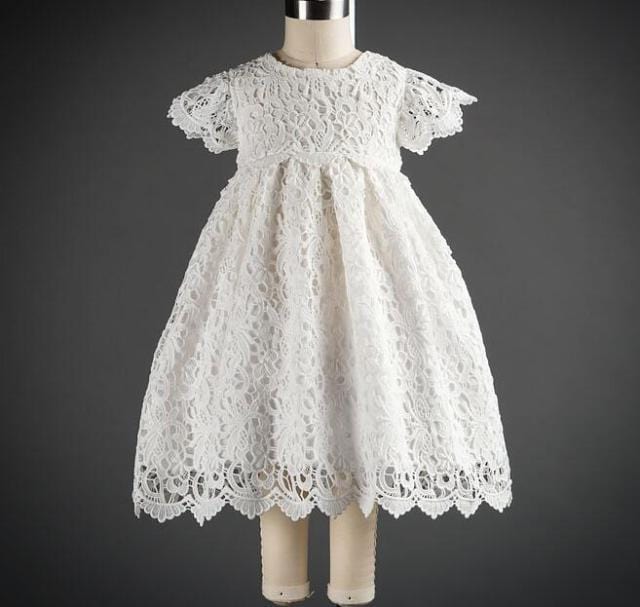 Baby & Kids Apparel as picture / 18M "Christina-Ann" Lace Gown With Bonnet -The Palm Beach Baby