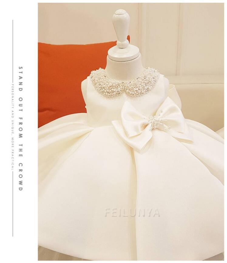 Lovely "Farah" Beaded White Special Occasion Dress - The Palm Beach Baby