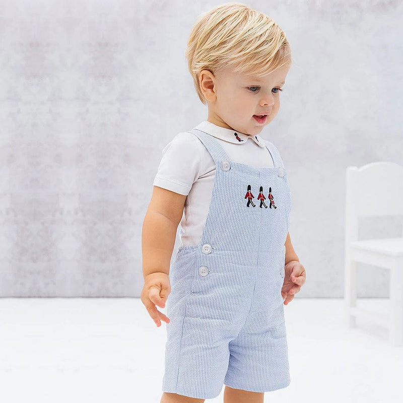 2022 Summer Spanish Baby Boys Clothes Set Newborn Infant White Blouse Shirt+Sleeveless Jumpsuit Outfits Toddler Cotton Two Piece -The Palm Beach Baby
