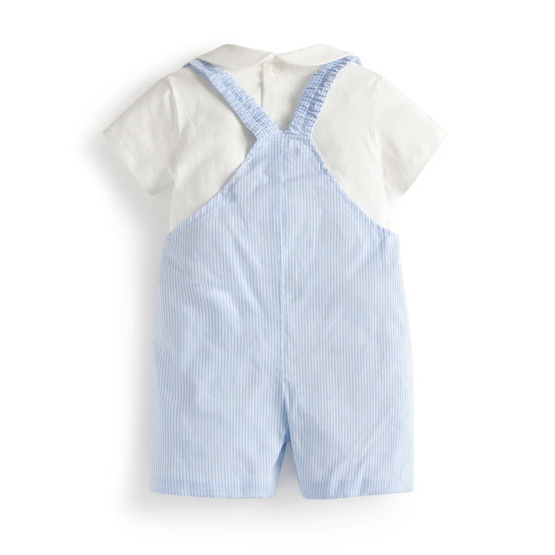 2022 Summer Spanish Baby Boys Clothes Set Newborn Infant White Blouse Shirt+Sleeveless Jumpsuit Outfits Toddler Cotton Two Piece -The Palm Beach Baby