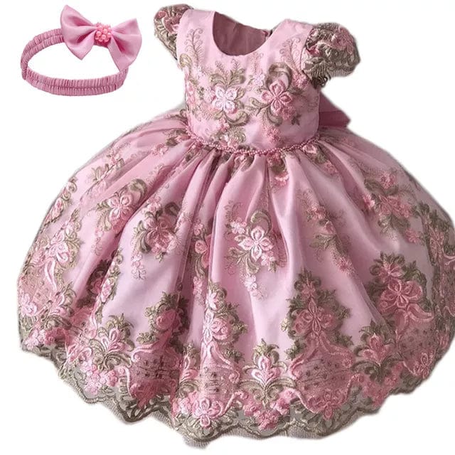 babies and kids clothes Dress-headband 01 / United States / 3M "Drucilla" Brocade Special Occasion Dress -The Palm Beach Baby