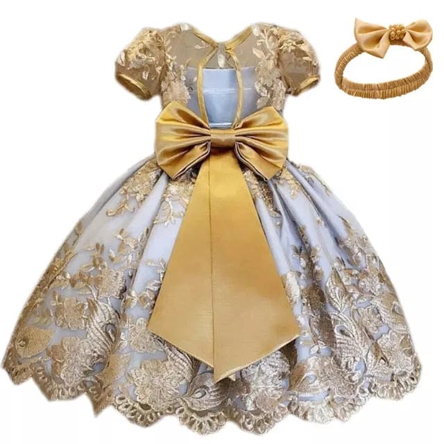 babies and kids clothes Dress-headband 02 / United States / 3M "Drucilla" Brocade Special Occasion Dress -The Palm Beach Baby