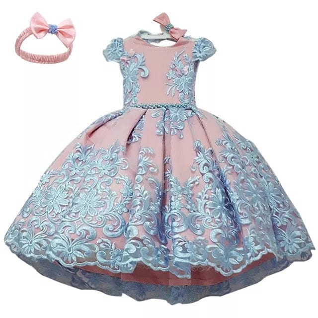 babies and kids clothes Dress-headband 03 / United States / 3M "Drucilla" Brocade Special Occasion Dress -The Palm Beach Baby