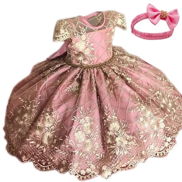 babies and kids clothes Dress-headband 06 / United States / 3M "Drucilla" Brocade Special Occasion Dress -The Palm Beach Baby