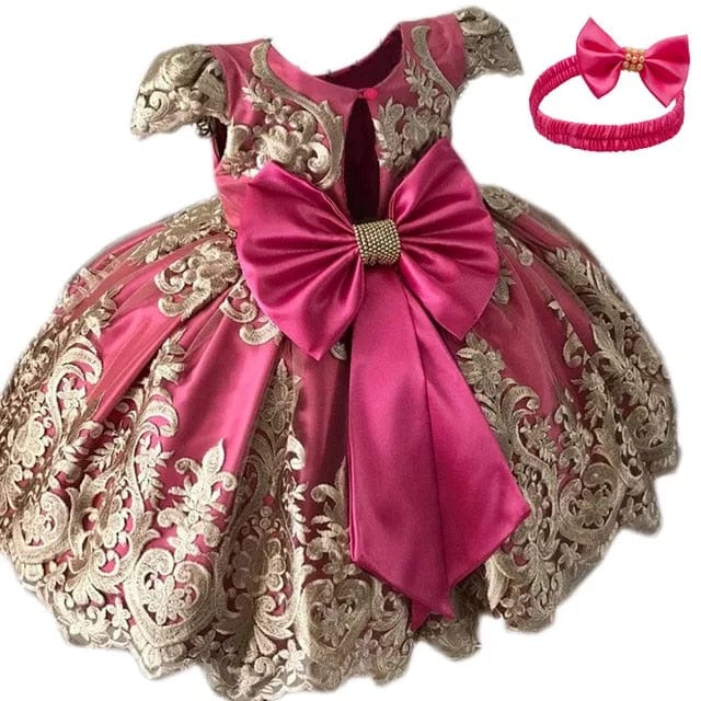 babies and kids clothes Dress-headband 07 / United States / 3M "Drucilla" Brocade Special Occasion Dress -The Palm Beach Baby