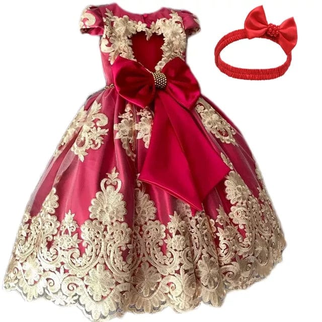 babies and kids clothes Dress-headband 08 / United States / 3M "Drucilla" Brocade Special Occasion Dress -The Palm Beach Baby