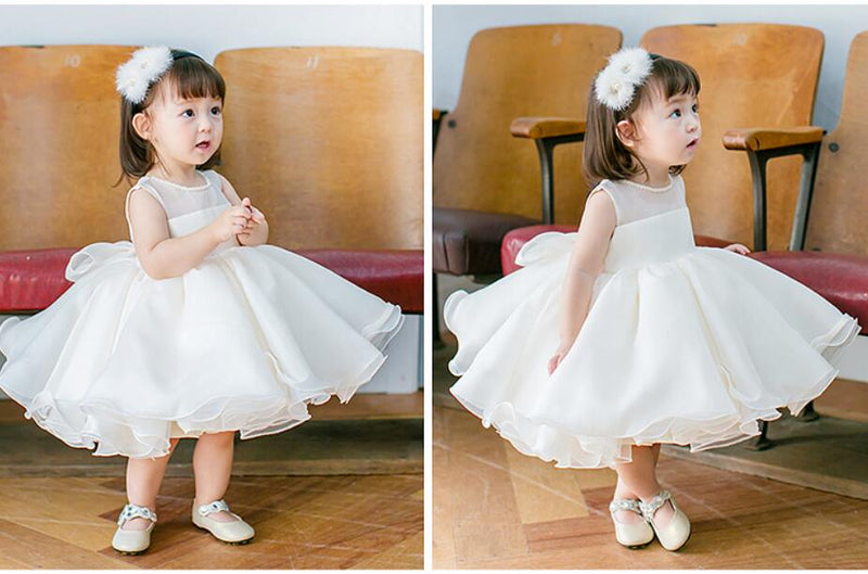 babies and kids clothes Elegant "Ainsley White Voile Occasion Dress -The Palm Beach Baby
