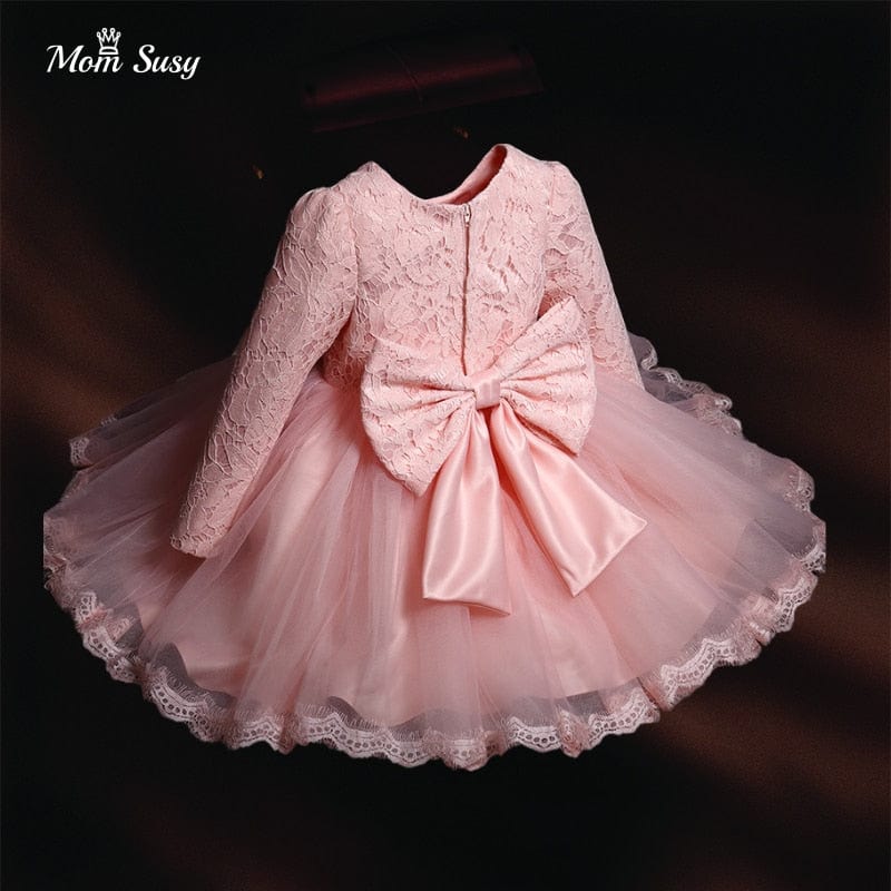 babies and kids clothes pink / 12M / CN "Elizabeth-Marie" Lace Occasion Dress -The Palm Beach Baby