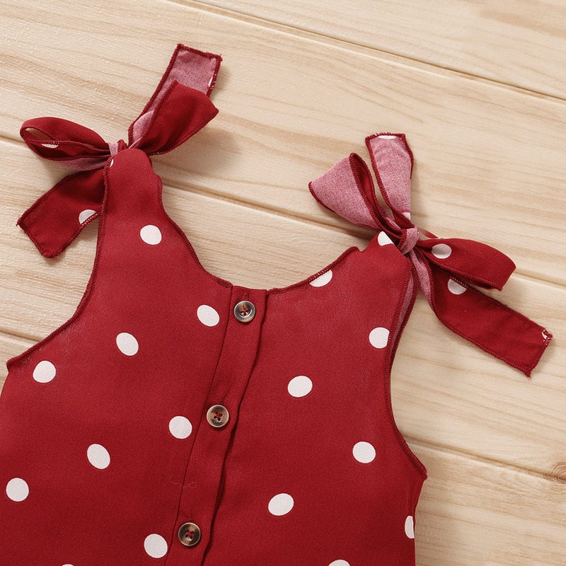 baby and kids apparel "Ruffles And Polka Dots" Little Girl's Romper -The Palm Beach Baby