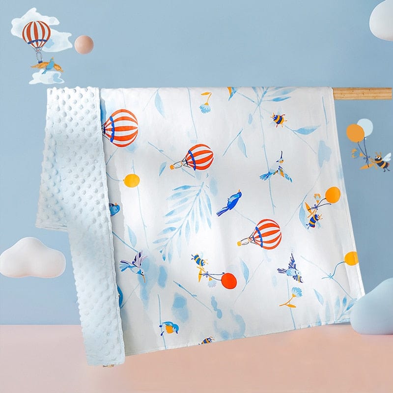 baby blanket blue B / 100x80cm "Beddy Time" Coral Fleece Blanket/Playmat -The Palm Beach Baby
