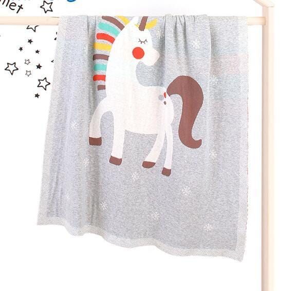 Baby Blanket Swaddles 82W555 gray Animal-Themed Knit Baby/Children's Blanket -The Palm Beach Baby