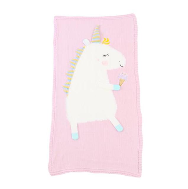 Baby Blanket Swaddles JS20-004Pink Animal-Themed Knit Baby/Children's Blanket -The Palm Beach Baby