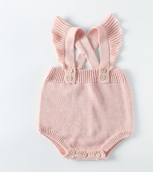 Baby & Kids Apparel 82011 Pink romper / 24M Copy of Copy of "Kayla" Knitted Baby's Romper -The Palm Beach Baby