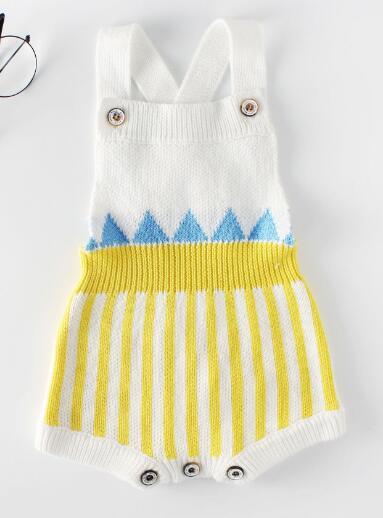 Baby & Kids Apparel 82028 yellow romper / 18M Copy of Copy of "Kayla" Knitted Baby's Romper -The Palm Beach Baby