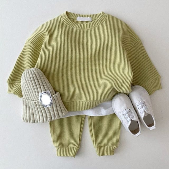 Baby & Kids Apparel AX1986 green / 4T / United States "Logan" Ribbed Cotton 2 PC Warm Up Set -The Palm Beach Baby