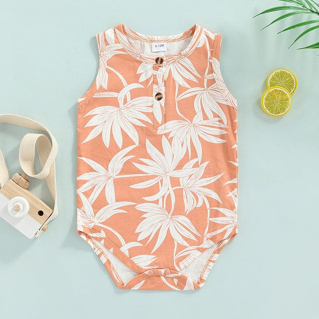 Baby & Kids Apparel F / 3M "Tropical Baby"  Tropical Printed Baby's Romper -The Palm Beach Baby