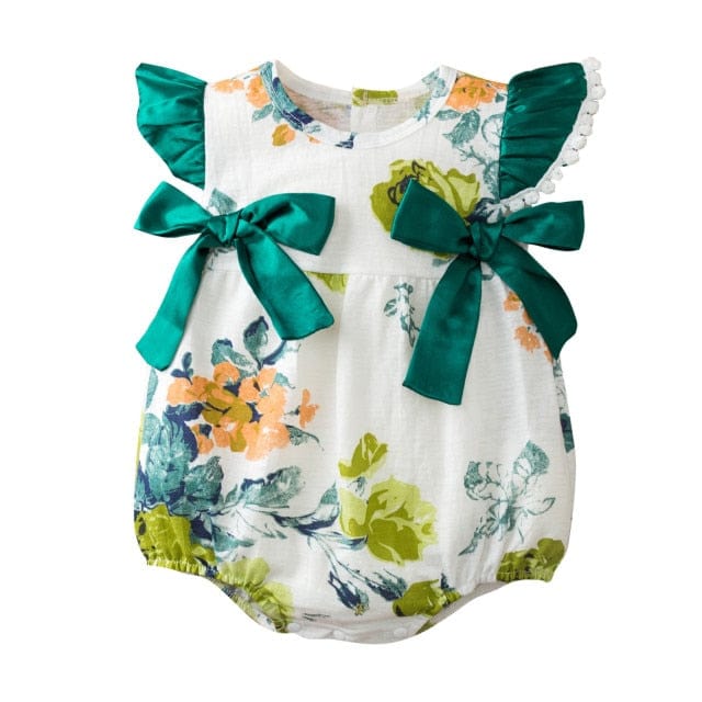 Baby & Kids Apparel GN / 90 / United States "Sweet Flowers" Ruffle Romper -The Palm Beach Baby
