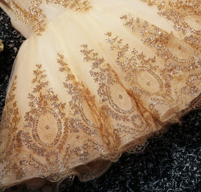 "Regina" Gold Tulle  Party Dress - The Palm Beach Baby