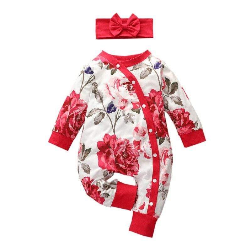 Baby & Kids Apparel "Winter Rose" Babies Floral Romper Set -The Palm Beach Baby