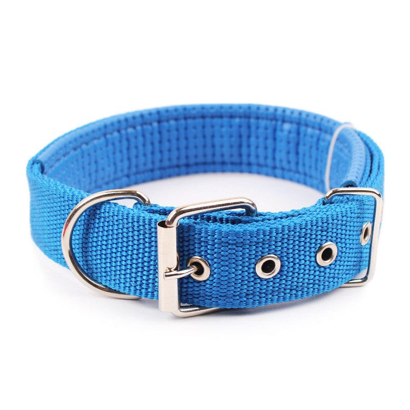 Blue / XL Adjustable Blue and Red Striped Dog Collar -The Palm Beach Baby