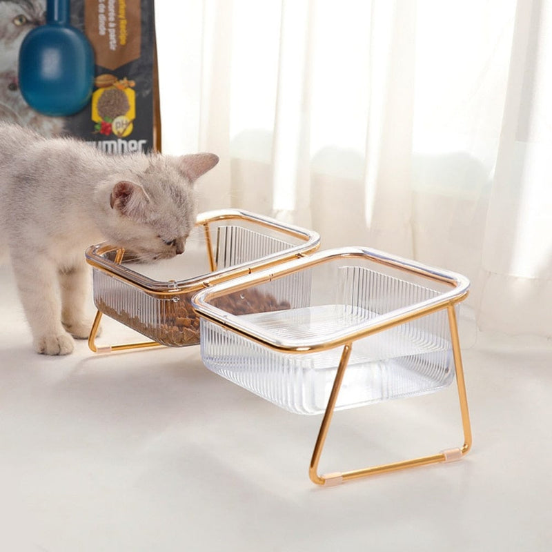 pet bowl DIVA PET Single/Double Bowls With Goldtone Stand -The Palm Beach Baby