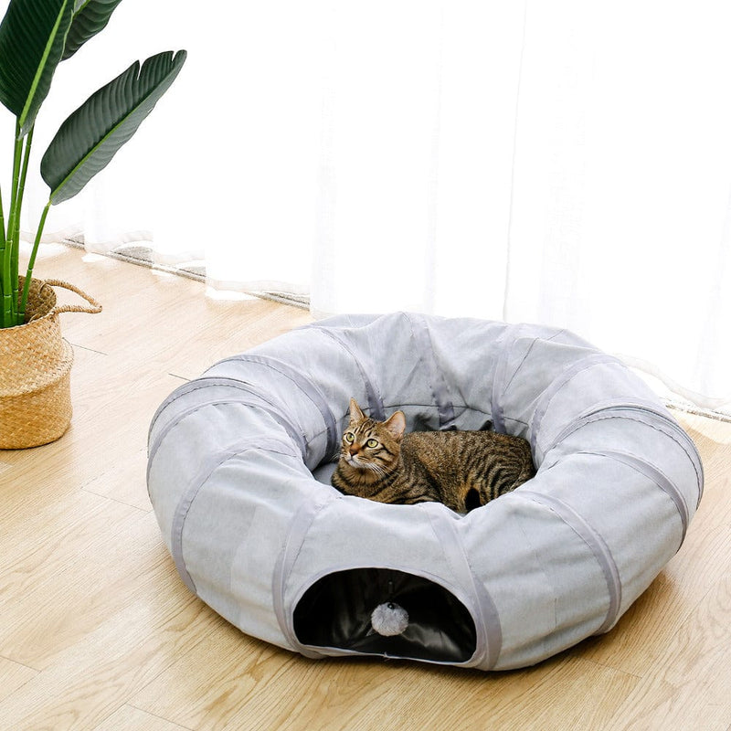 pet tunnel Light Grey / China Foldable Cat Tunnel - Gray -The Palm Beach Baby