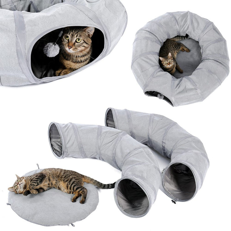 pet tunnel Light Grey / China Foldable Cat Tunnel - Gray -The Palm Beach Baby