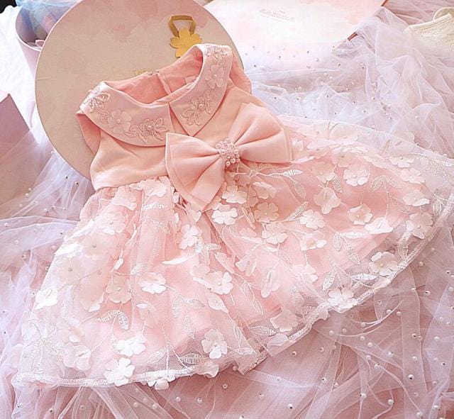 Pink / 6M "Chantel" Tulle Special Occasion Dress -The Palm Beach Baby