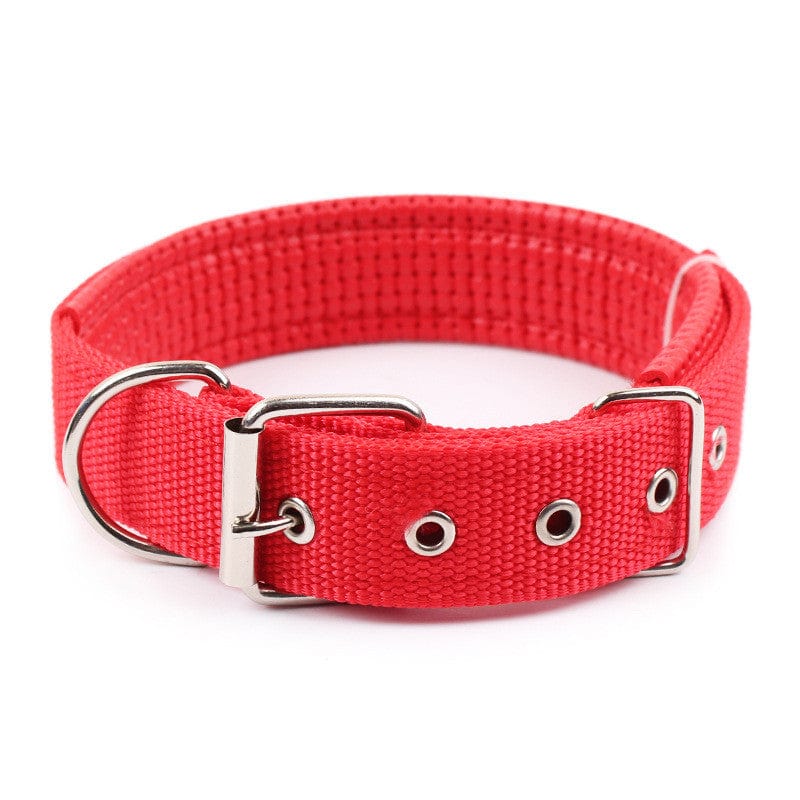 Red / XL Adjustable Blue and Red Striped Dog Collar -The Palm Beach Baby